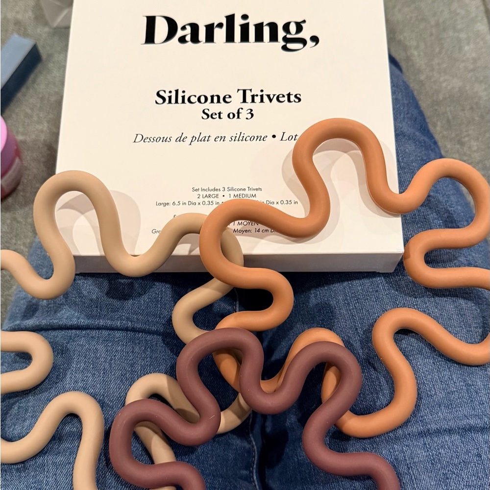 Darling Silicone Trivets Set - Cream, Tan, Brown